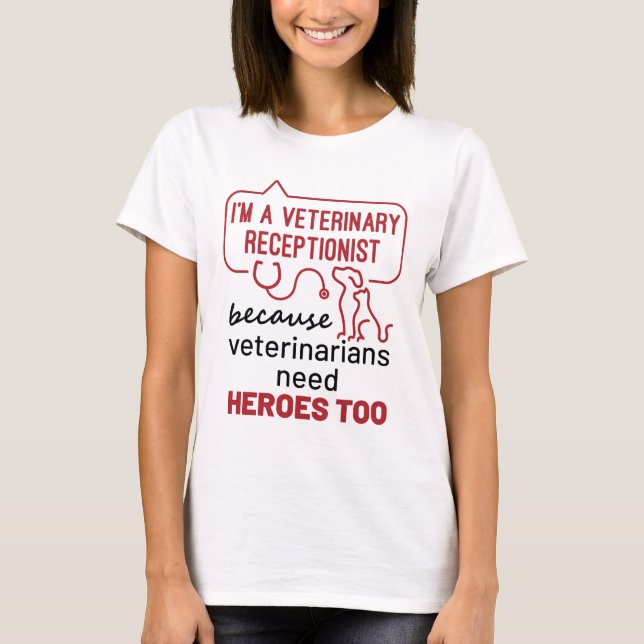 Camiseta Sou um Veterinário, porque Heroes cita (Frente)