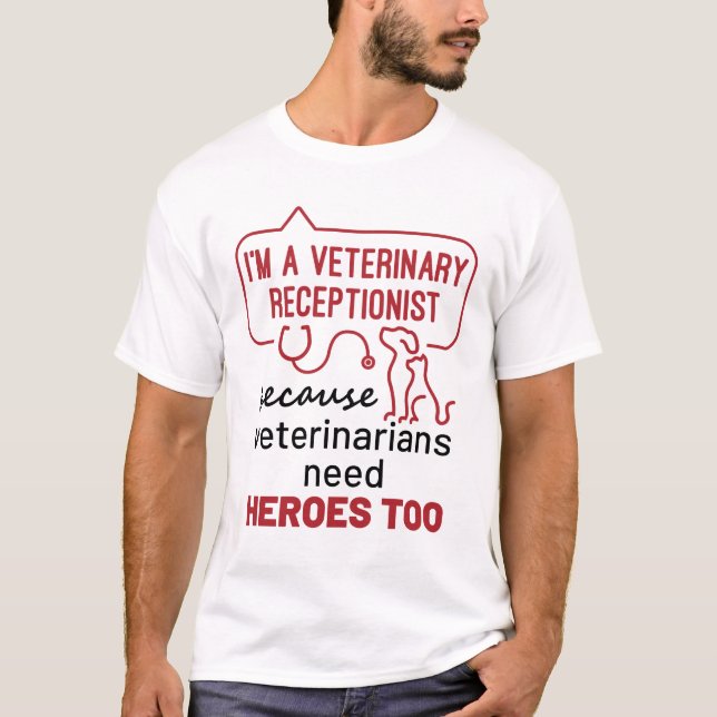 Camiseta Sou um Veterinário, porque Heroes cita (Frente)