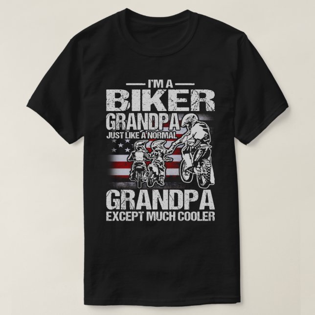 Camiseta Sou um vovô Biker como um vovô normal. (Frente do Design)