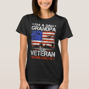 Camiseta Sou um vovô Pai e um veterano nada assusta