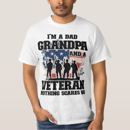Camiseta Sou um vovô Pai e um veterano nada me assusta