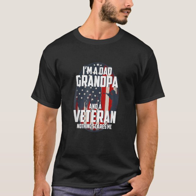 Camiseta Sou um vovô Pai e um veterano Nada me assusta (Frente)