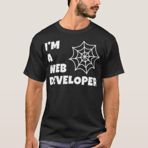Camiseta Sou um Web Developer Shirt Halloween Spiderweb Jav