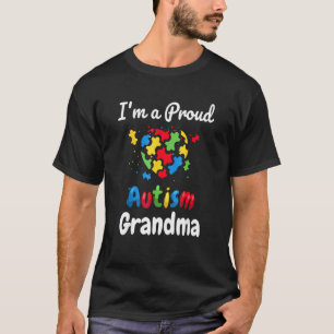 Camiseta Sou uma avó orgulhosa de autismo  Mãe Mãe Coração