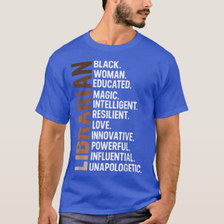 Camiseta Sou Uma Bibliotecária Negra Afro-Mulher História N