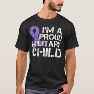 Camiseta Sou uma Criança Militar Orgulhosa, Roxada por Mili