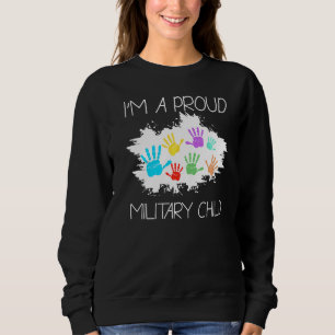 Camiseta Sou uma Criança Militar Orgulhosa, Roxo Para Crian