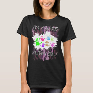 Camiseta Sou uma Criança Militar Orgulhosa, Roxo Para Crian