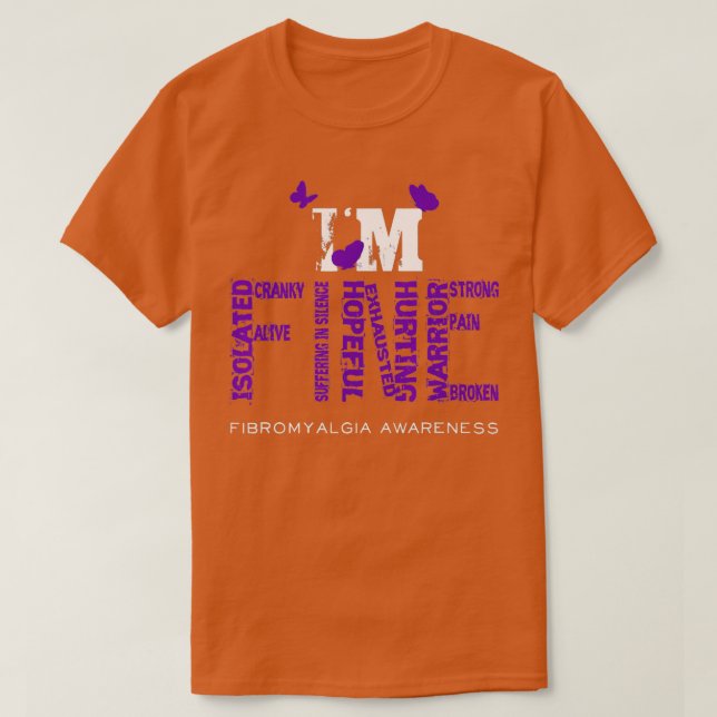Camiseta Sou uma fina Fibromialgia Guerreira Fibro-Consciên (Frente do Design)