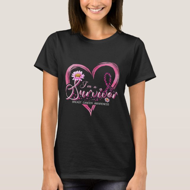 Camiseta Sou uma fita rosa de consciência sobre Cancer de s (Frente)