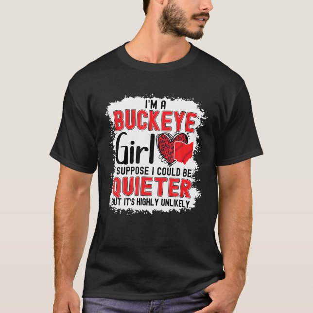 Camiseta Sou Uma Garota Buckeye Estado De Ohio Para Mulhere (Frente)