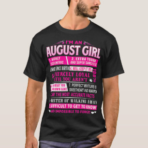 Camiseta Sou uma garota de agosto Aniversário