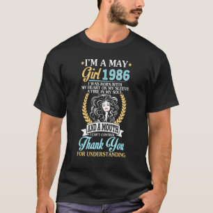 Camiseta Sou uma garota de maio de 1986 Aniversário de 36 a