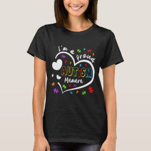 Camiseta Sou uma Memere de Autismo Orgulhosa Coração Reuniã