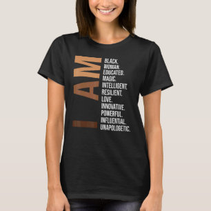 Camiseta Sou Uma Mulher Negra Educada História Negra Mês