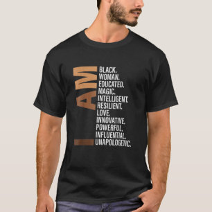 Camiseta Sou Uma Mulher Negra Educada Melanina História Ne