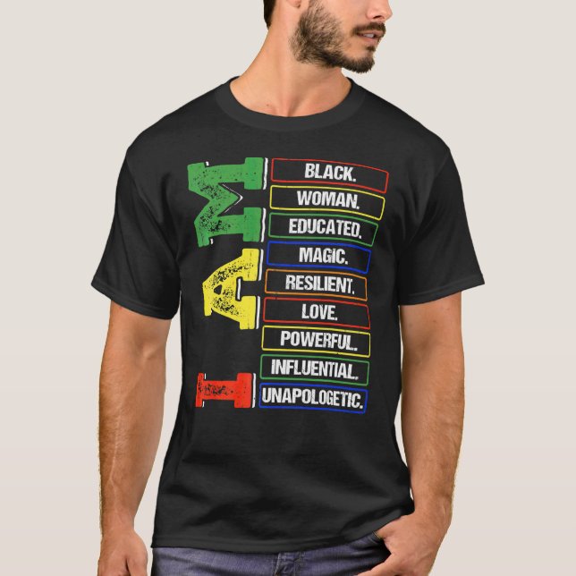 Camiseta Sou Uma Mulher Negra Educada Melanina História Neg (Frente)