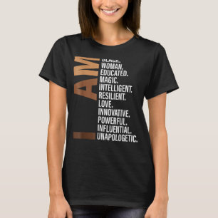 Camiseta Sou Uma Mulher Negra Educada Melanina História Neg