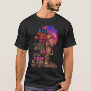 Camiseta Sou uma mulher negra História negra Mês Rainha Mel