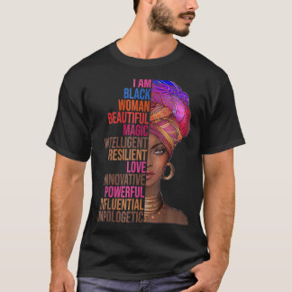 Camiseta Sou uma mulher negra História negra Mês Rainha Mel