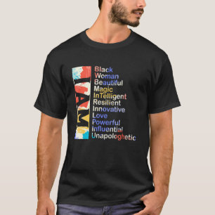 Camiseta Sou Uma Mulher Negra Linda Unapo Influente Da Magi