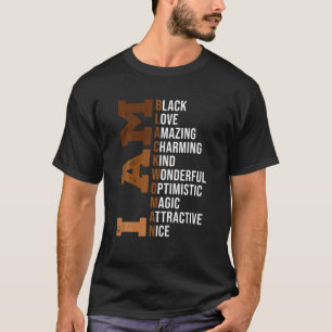 Camiseta Sou uma mulher negra Melanina afro-americana BHM B