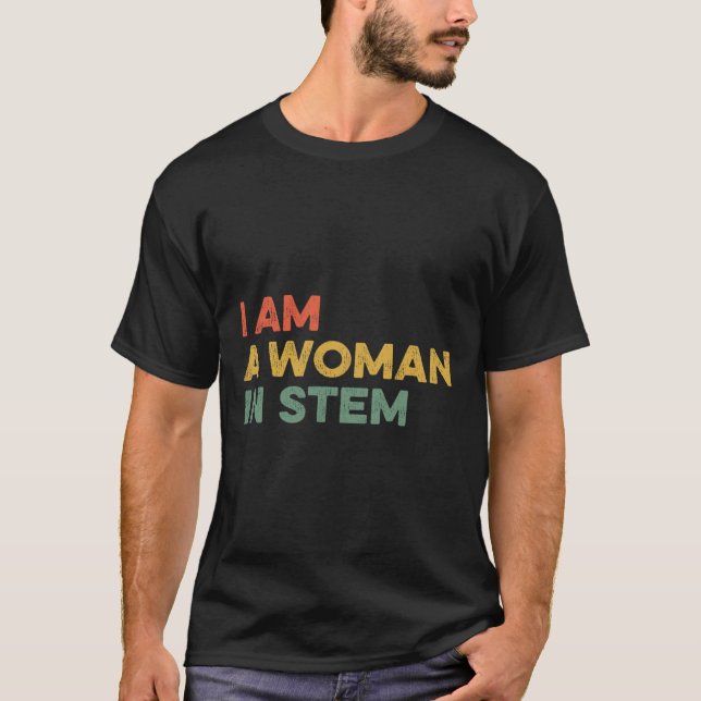 Camiseta Sou Uma Mulher No Stem Steminist Science Feminist  (Frente)