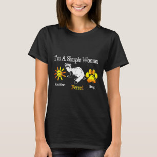 Camiseta Sou Uma Mulher Simples Cachorro De Ferreto De Sol