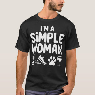 Camiseta SOU UMA Mulher Simples - Café Cães Correndo Vinho