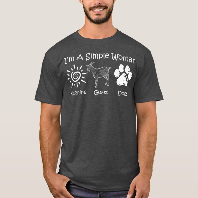 Camiseta Sou Uma Mulher Simples Que Ama Cabra E Cachorro (Frente)