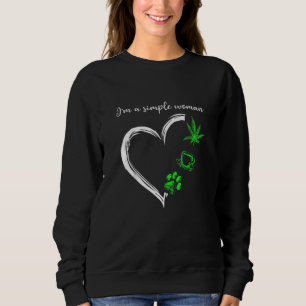 Camiseta Sou uma mulher simples que ama café e cão de erva
