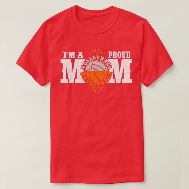 Camiseta Sou uma orgulhosa mãe de basquete vôlei combinado  (Frente do Design)