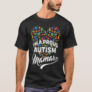 Camiseta Sou uma orgulhosa Mamãe Autista Coração Consciente