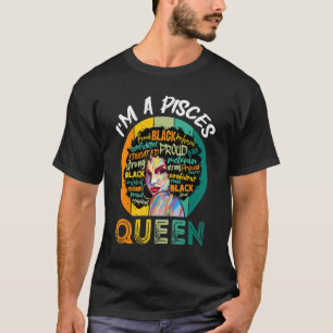 Camiseta Sou uma Peixes Rainha Vintage Melanin Negra Mor