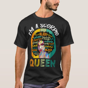 Camiseta Sou uma Rainha Escorpião Vintage Melanin Negra Mul