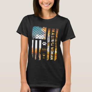 Camiseta Sou Uma Simples Mulher Acampando Chinelos De Vinho