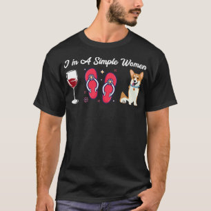 Camiseta Sou Uma Simples Mulher Sacudir De Vinho Pembroke C