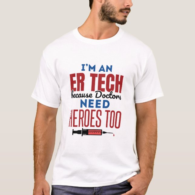Camiseta Sou uma técnica de emergência porque médicos també (Frente)
