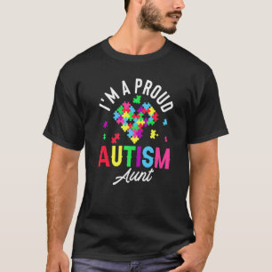 Camiseta Sou Uma Tia de Autismo Orgulhosa Família Combina C