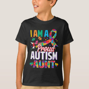 Camiseta Sou Uma Tia Orgulhosa do Autismo Conscientização d