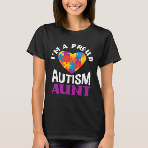 Camiseta Sou uma tia orgulhosa do autismo quebra-cabeça cor