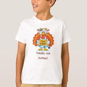 Camiseta Sou uma Vaca Peru Disfarce Divertido de Ação de