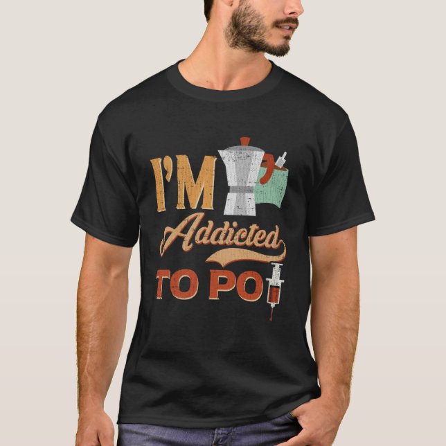 Camiseta Sou viciado em café Pote (Frente)