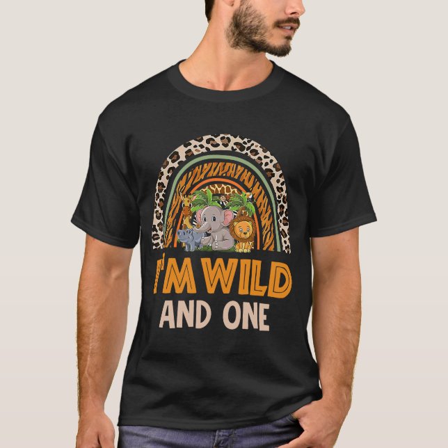 Camiseta Sou Wild e um Tema do Zoo Bday Safari Jungle Matc (Frente)
