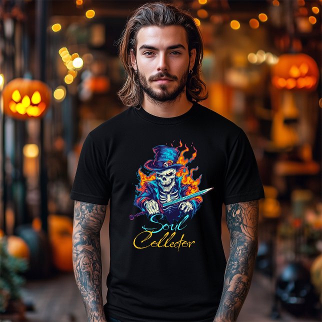 Camiseta Soul Collector Skull Fire Flame Halloween (Soul Colloector Skull Fire Flame Halloween T-Shirt)
