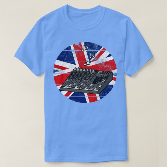 Camiseta Sound Engenheiro UK Flag Musical Britânico (Frente do Design)