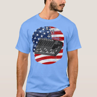 Camiseta Sound Engenheiro USA Flag Musical 4 de julho