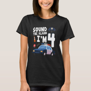 Camiseta Sound The Alarm It's My 4th Birthday 4 Years Old P
