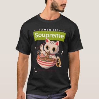 Camiseta Soupreme - Boa Sopa - Ramen Comendo Gato