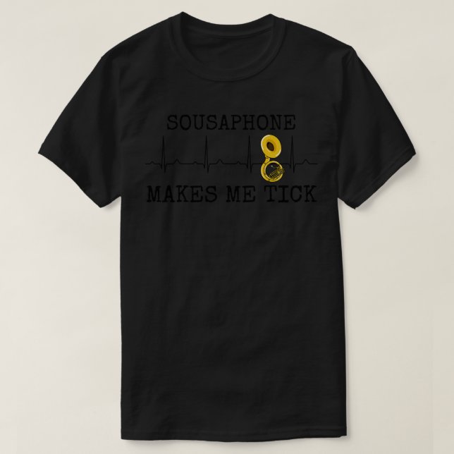 Camiseta Sousaphone Faz-Me Crítico Sousafonista Taxa Cardía (Frente do Design)